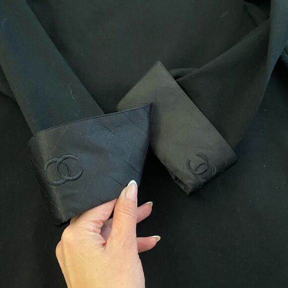Chanel 3/4 sleeve black top, S - Picture 9 of 12